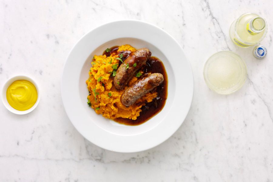 The infamous Bangers and Mash at Mother Mash in London. This is one of the traditional dishes to try in London.