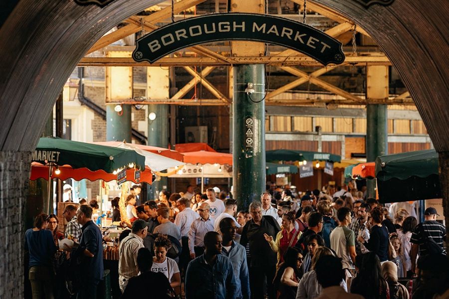 Customers on a weekend at one of the top local markets to visit in London