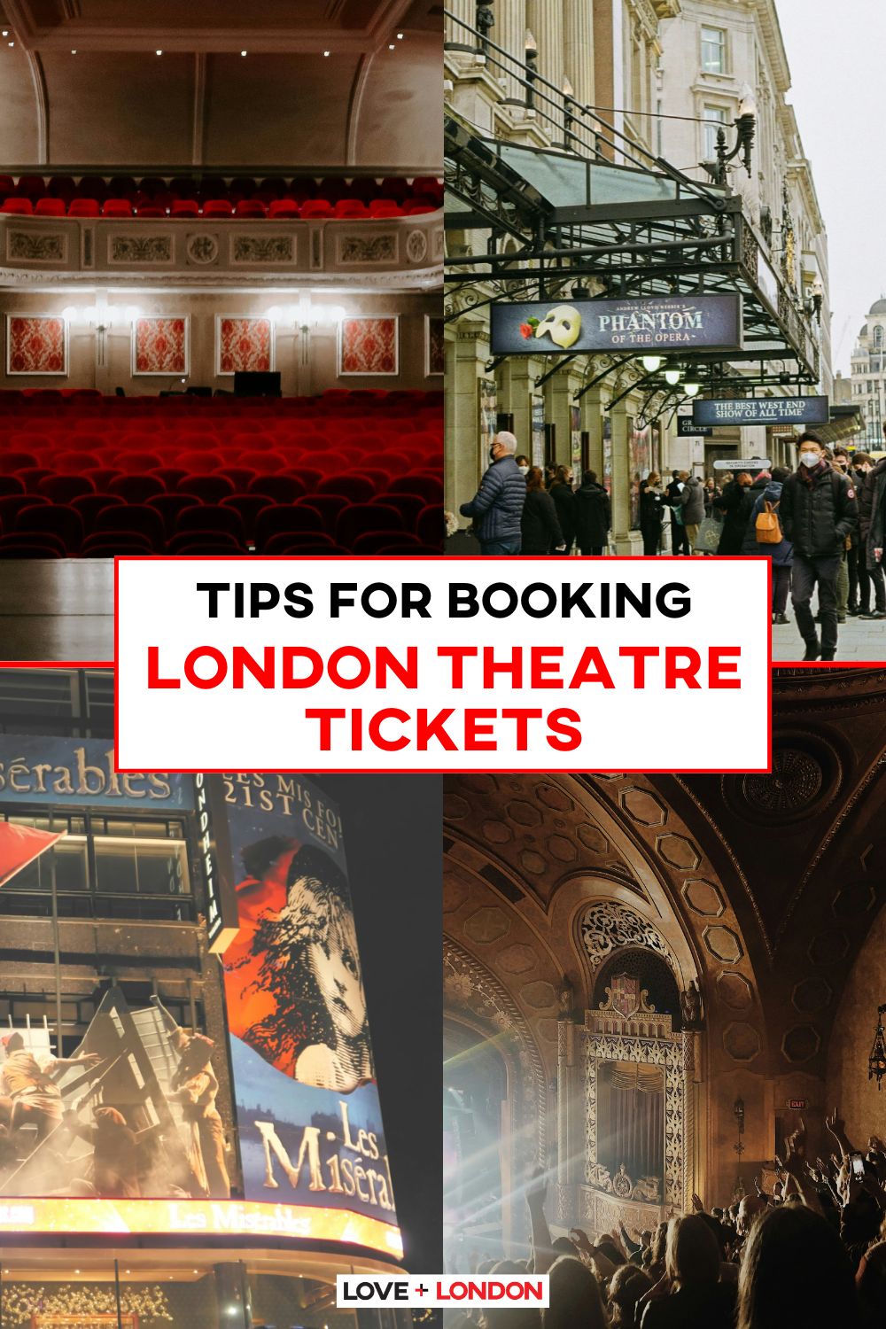 This is a Pinterest pin that details the things to know before booking London theatre tickets.