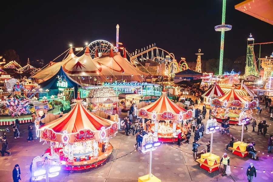 Thrill rides and funfair games at Winter Wonderland. One of the top Christmas-themed things to do in London, is to visit similar Christmas Markets in the city.