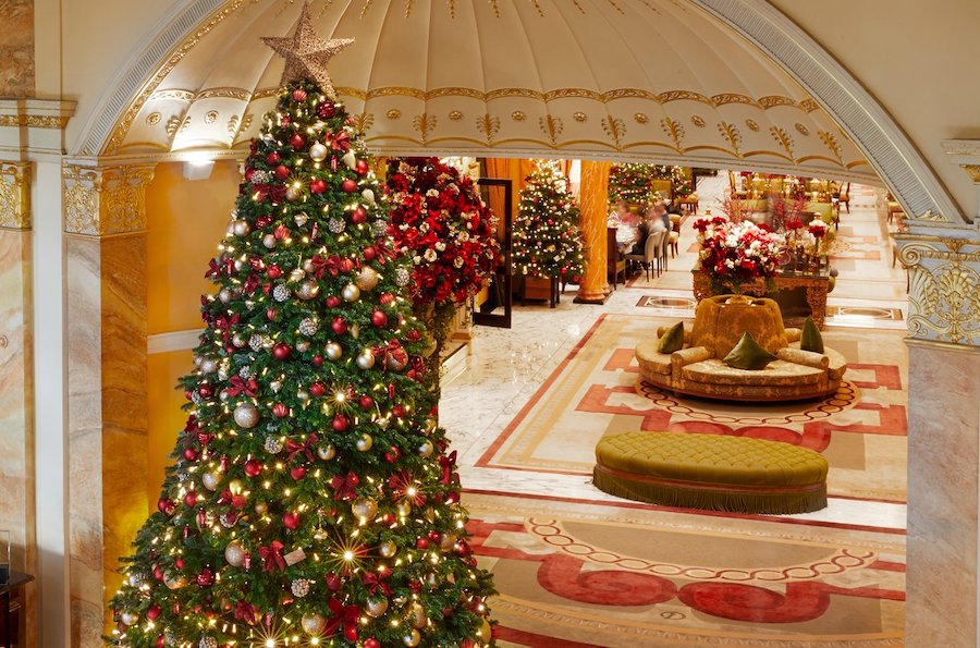Christmas tree at the Dorchester Hotel atrium