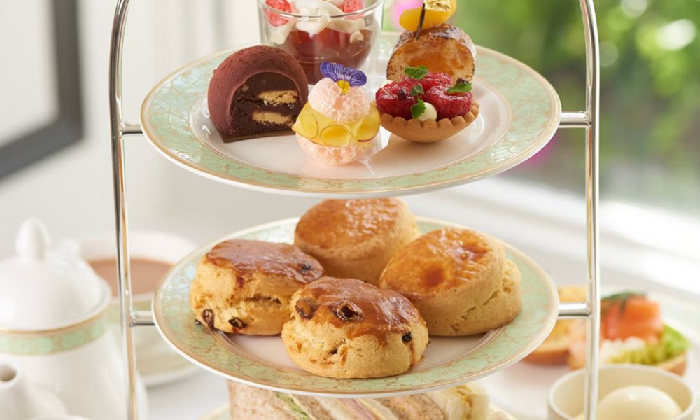 Last-minute gifts: This is an image of a tired-afternoon tea stand with scones and amazing pastries.