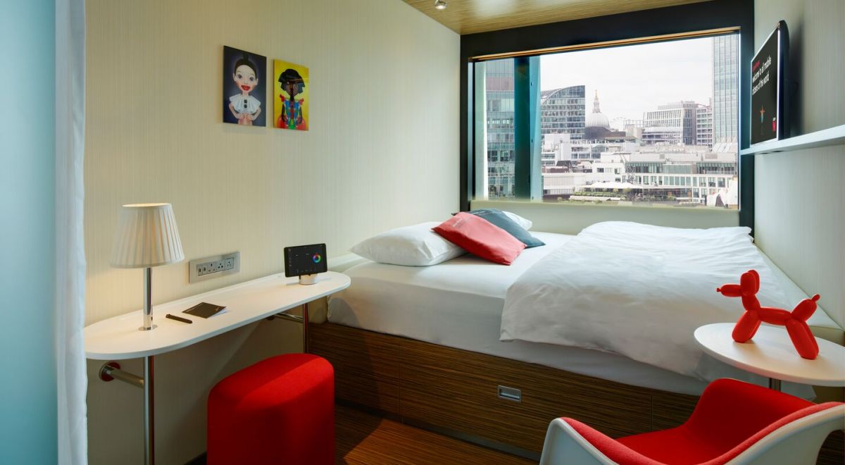 CitizenM offers an inexpensive, yet cool place to rest your head right in buzzy Shoreditch. You'll be within walking distance of all of the street art, vintage fashion and swanky food and drink that your heart desires. The hotel has 216 rooms, all of which are the same size and have an XL king-size bed. It's also known for being a great spot to co-work and have meetings during the day. The link below is for you to book direct, because if you sign up to CitizenM's email list as a "member" you'll get a discount on your stay.
