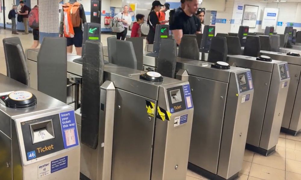 This is an image of the TfL barriers at a station in Central London.
