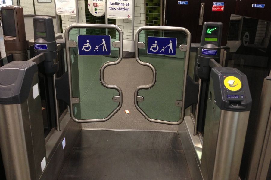 Accessible entrance at a London Underground station