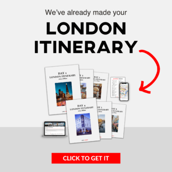 graphic saying we've already made your london itinerary with button saying click to get it