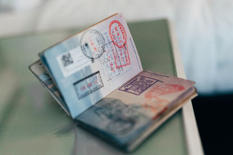 A passport with stamps from different countries