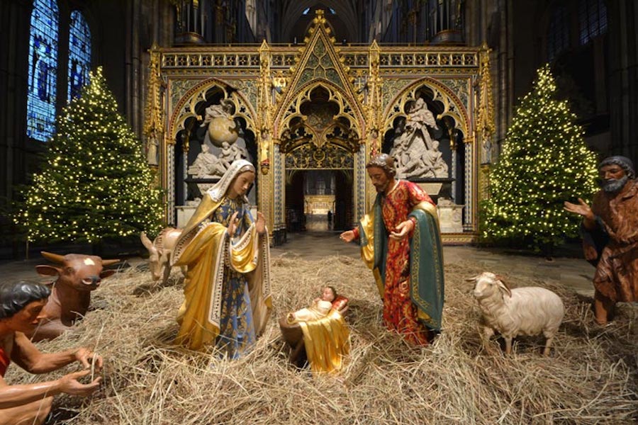 Installations for Christmas at the Westminster Abbey.