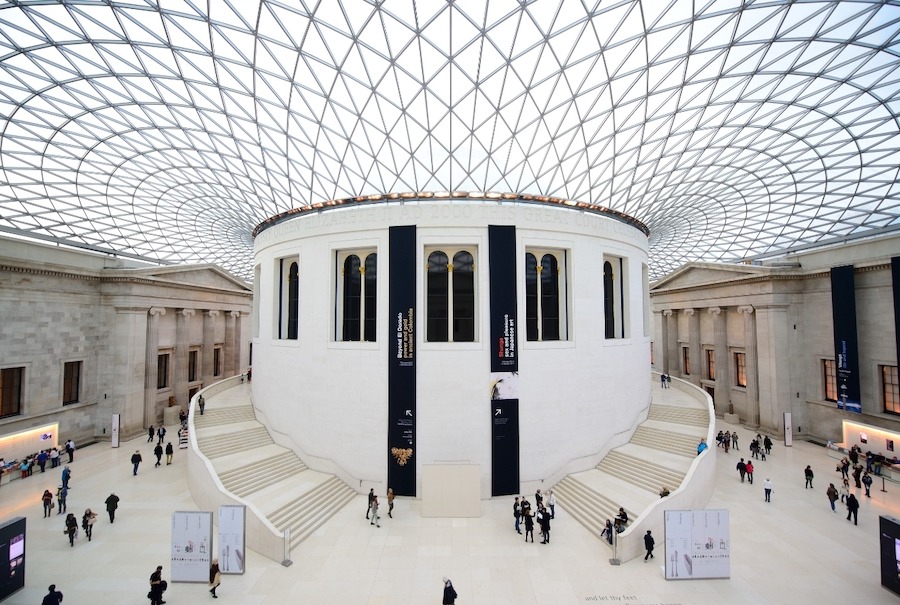 Things to Do in London for Visually Impaired Travellers - Bright, white entrance of the British Museum
