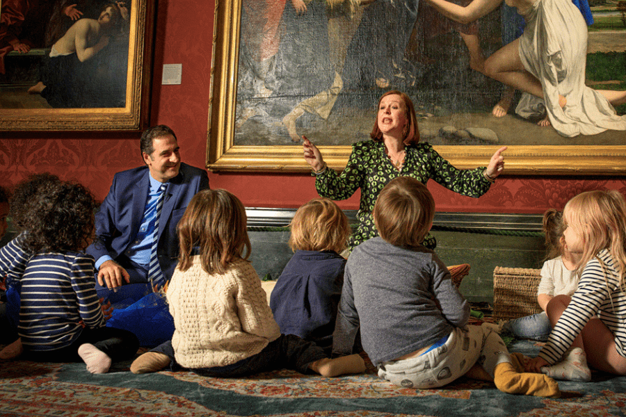 Children enjoying their time at the National Gallery during one of the top kid-friendly London Tours