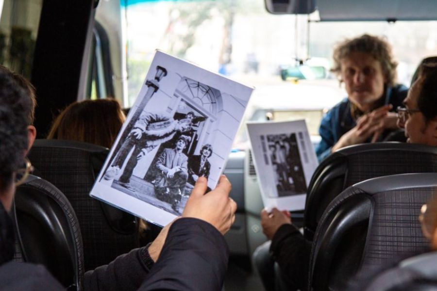 Fans learning more about rock and roll during one of the London tours for history lovers