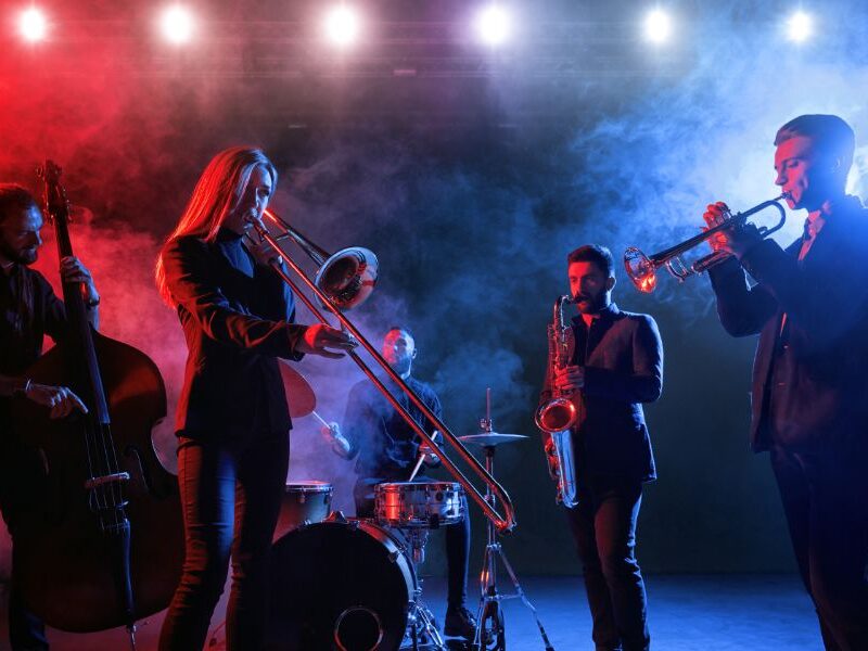 This is an image of a jazz band on stage.
