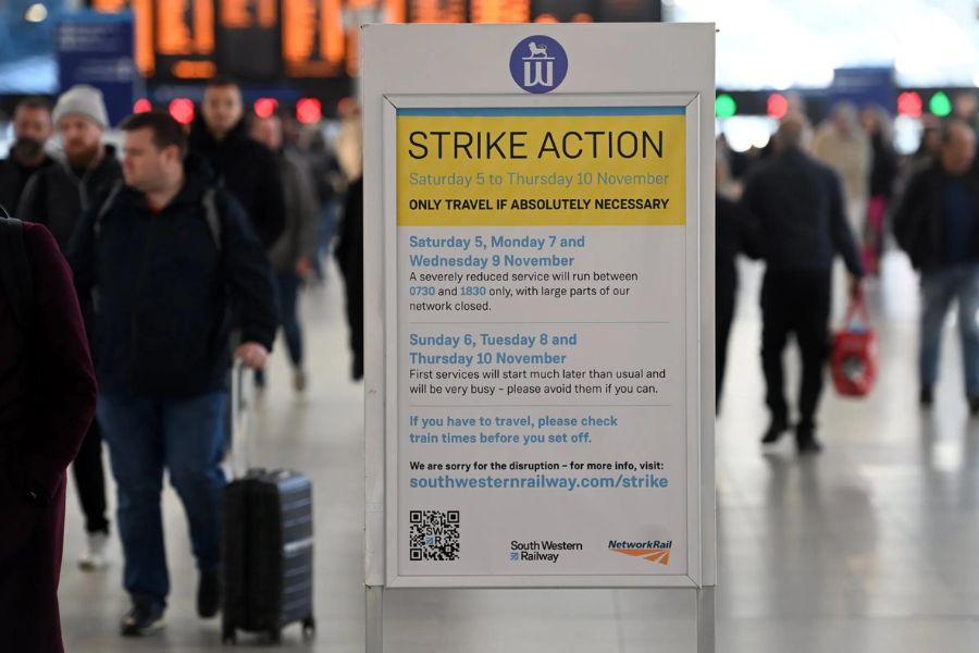 Rail strike action update at a London station; these are one of the essential things to consider if you are visiting London during a transport strike