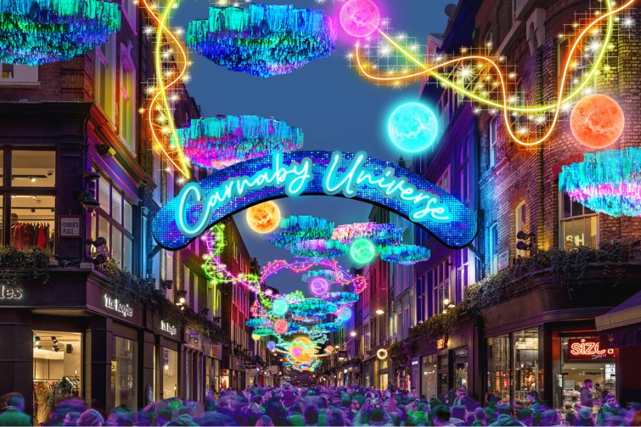 The newest 'Carnaby Universe' installation is one of the top christmas lights in London