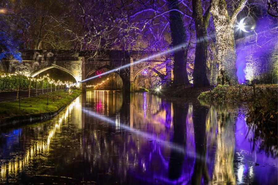 Eltham Palace and surroundings lit up in festive lights