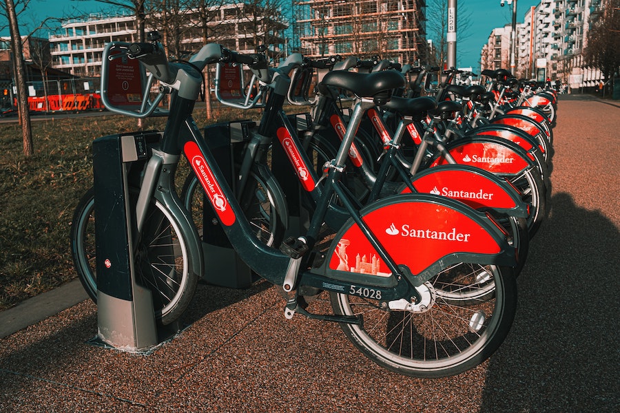 Ride along the Santander Bikes in an around London in June