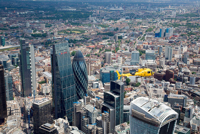 A helicopter flight across the city is one of the Unique experiences to try in London