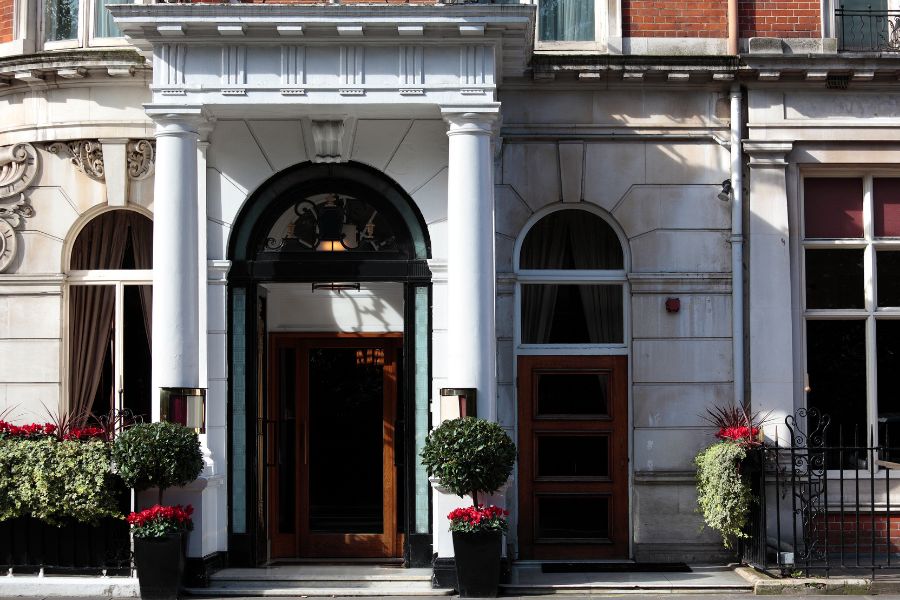 This is an image of a hotel front in London.
