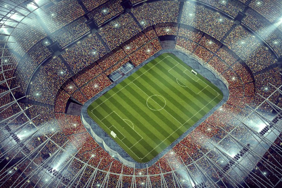 This is an image of a birdseye view of Wembley Stadium. A tour of this is available with the London Pass tickets.