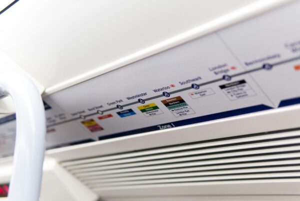 This is an image of the tube map, which is displayed inside every carriage just below the roof. Not checking travel distances before setting off is a typical mistake people make when planning their London itinerary.