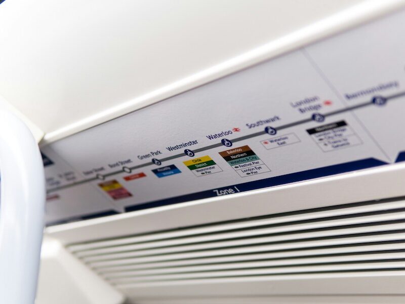 This is an image of the tube map, which is displayed inside every carriage just below the roof. Not checking travel distances before setting off is a typical mistake people make when planning their London itinerary.
