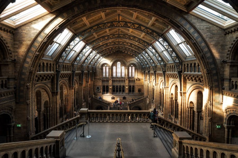 Why people might not enjoy their trip to London: you expect everywhere to be quintessentially British. This is an image of the old interiors of The Natural History Museum.